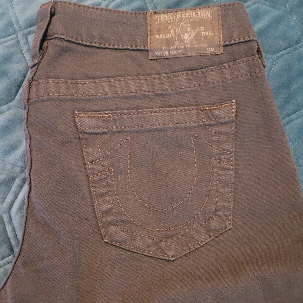 Black True Religion Skinny Jeans 30